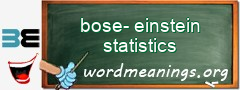 WordMeaning blackboard for bose-einstein statistics